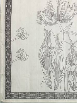 Floral Printed Linen Kurta with Trousers & Dupatta 4