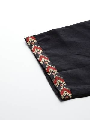 Ethnic Motifs Printed Pure Cotton Kurta with Trousers 6