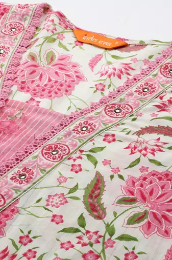 Women Floral Printed Kurta with Trousers & Dupatta