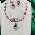 Ruby Red Crystal Teardrop Necklace and Earrings Set: Silver Plated Bridal Jewelry