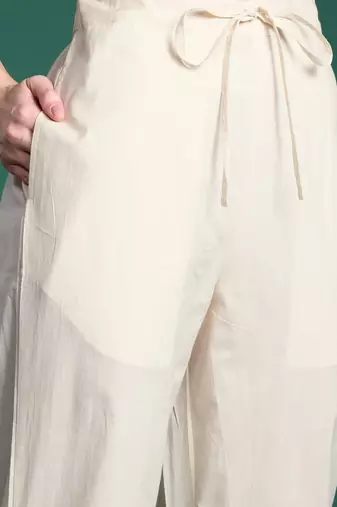 Embroidered Panelled Thread Work Kurta with Trousers
