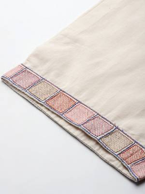 Embroidered Panelled Thread Work Kurta with Trousers 8