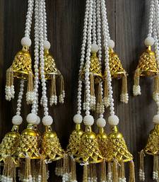 handmade golden metal bell hanging for home decor pack of 2