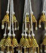 handmade golden metal bell hanging for home decor pack of 2