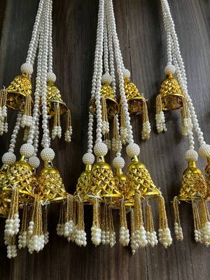 handmade golden metal bell hanging for home decor pack of 2 2