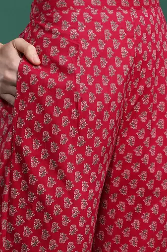 Floral Printed Regular Pure Cotton Kurta with Trousers