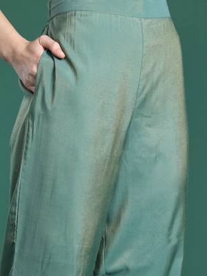 Ethnic Motifs Embroidered Gotta Patti Kurta with Trousers & Dupatta 3