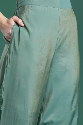 Ethnic Motifs Embroidered Gotta Patti Kurta with Trousers & Dupatta