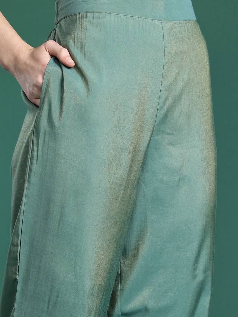 Ethnic Motifs Embroidered Gotta Patti Kurta with Trousers & Dupatta