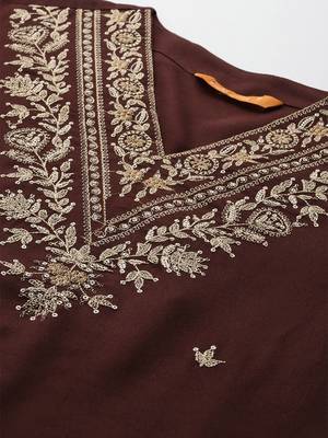 Ethnic Motifs Embroidered Thread Work Kurta with Salwar & With Dupatta 2