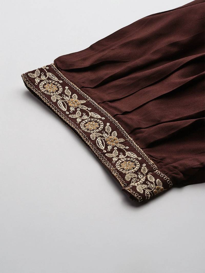 Ethnic Motifs Embroidered Thread Work Kurta with Salwar & With Dupatta