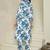 Floral Printed Shirt Collar Kurta With Trousers