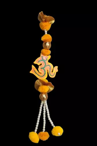 handmade om pom-pom door hanging for home decor pack of 4