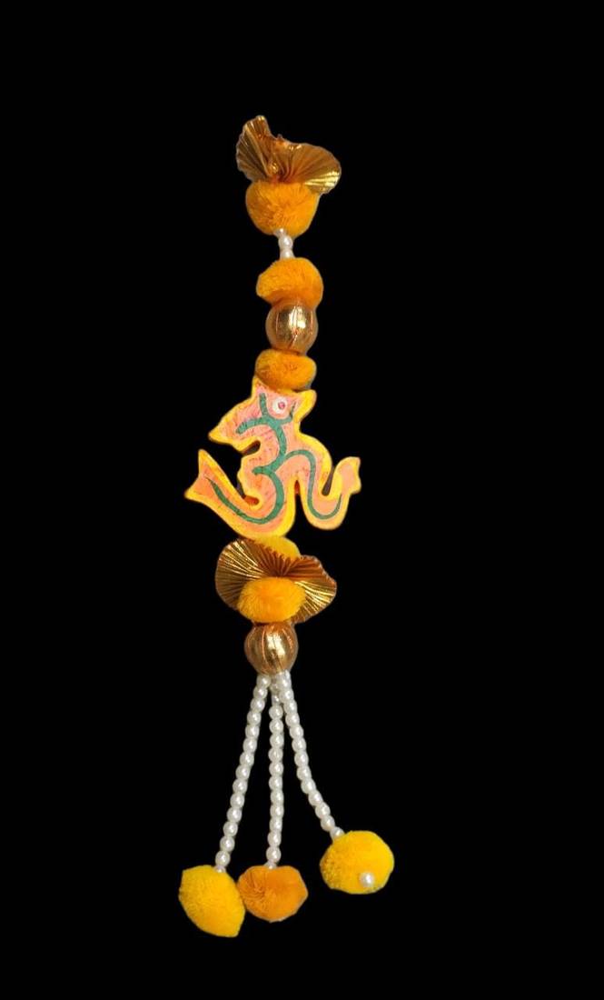 handmade om pom-pom door hanging for home decor pack of 4