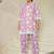 Floral Printed V Neck Pure Cotton A-Line Kurta with Trousers