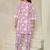 Floral Printed V Neck Pure Cotton A-Line Kurta with Trousers