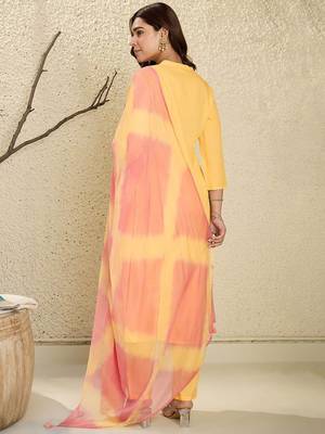 Floral Embroidered Mirror Work Pure Cotton A-Line Kurta With Trousers & Dupatta 6
