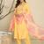 Floral Embroidered Mirror Work Pure Cotton A-Line Kurta With Trousers & Dupatta