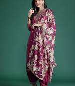 Ethnic Motifs Embroidered Thread Work Kurta with Salwar & With Dupatta