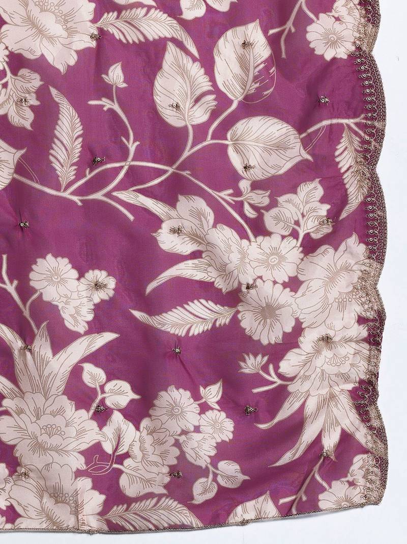 Ethnic Motifs Embroidered Thread Work Kurta with Salwar & With Dupatta