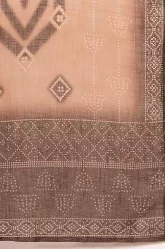 Bandhani Printed Thread Work Kurta with Trousers & With Dupatta