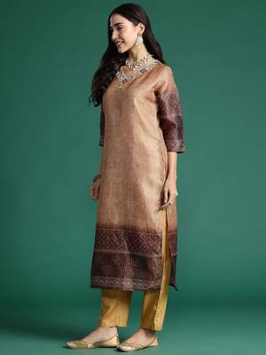 Bandhani Printed Thread Work Kurta with Trousers & With Dupatta 6