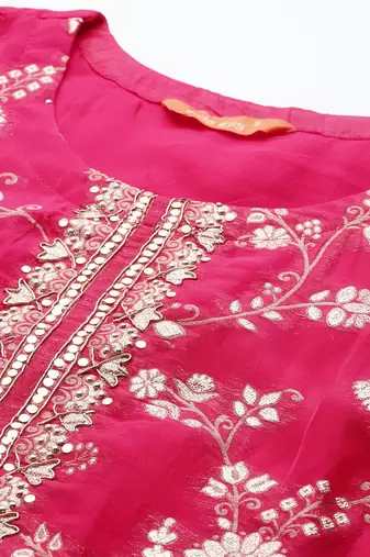 Women Floral Embroidered Kurta With Trousers & Dupatta