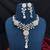 Crystal Floral Necklace Earrings Set, Silver Tone Vine Bridal Jewelry, Statement Wedding Prom