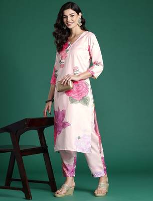 Floral Printed Kurta with Trousers 1