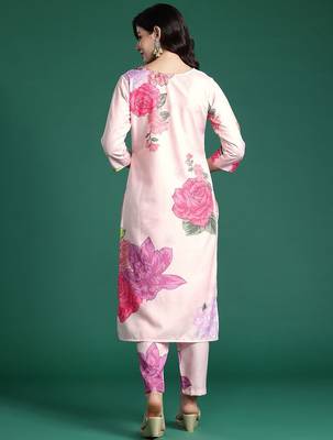 Floral Printed Kurta with Trousers 6