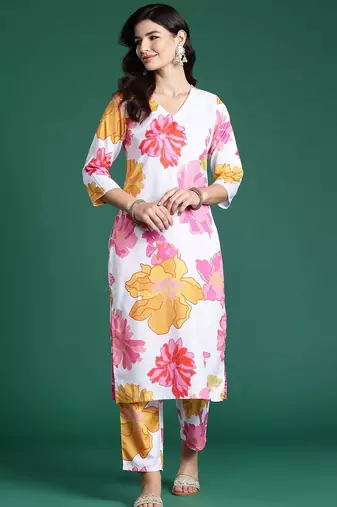 Floral Printed Kurta with Trousers