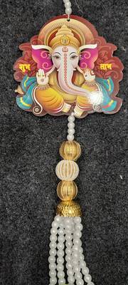 wooden ganesh design wall hanging for home decor pack of 2 1