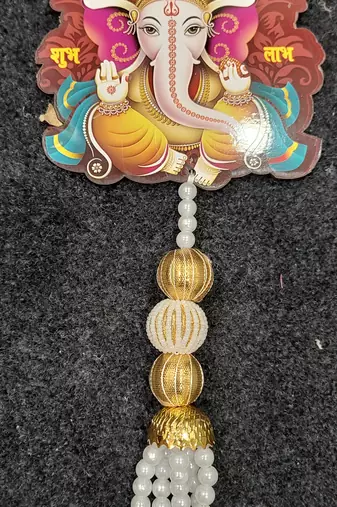 wooden ganesh design wall hanging for home decor pack of 2