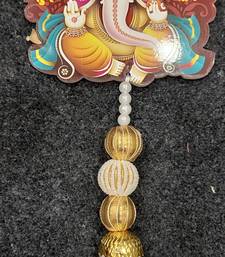 wooden ganesh design wall hanging for home decor pack of 2