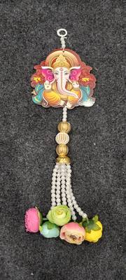 wooden ganesh design wall hanging for home decor pack of 2 2