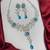 Blue Crystal Floral Necklace Earrings Set, Silver Tone Bridal Jewelry