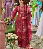 Women Floral Embroidered Regular Thread Work Kurta with Trousers & With Dupatta
