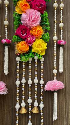 handmade artificial flower bead toran for home door decor 1