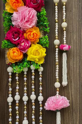 handmade artificial flower bead toran for home door decor