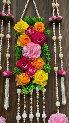 handmade artificial flower bead toran for home door decor 4