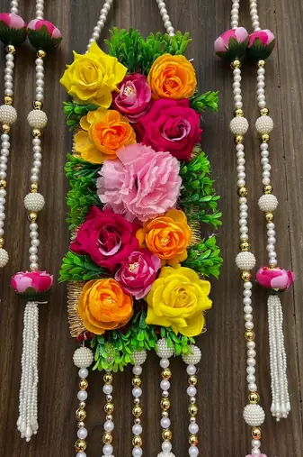handmade artificial flower bead toran for home door decor