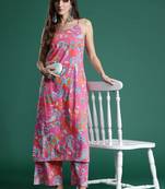 Floral Printed Pure Cotton Kurta with Palazzos