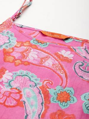 Floral Printed Pure Cotton Kurta with Palazzos 2