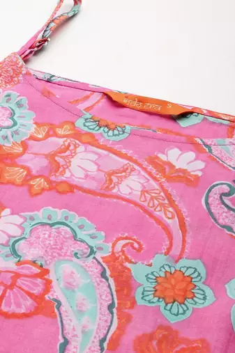 Floral Printed Pure Cotton Kurta with Palazzos