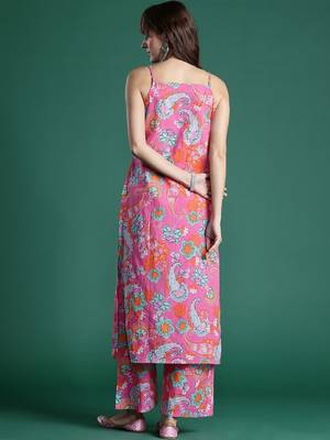 Floral Printed Pure Cotton Kurta with Palazzos 6
