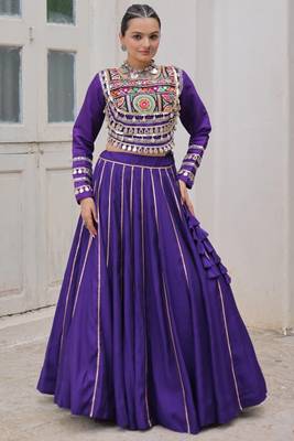 Purple Roman Chaniya Choli - Free Size  1