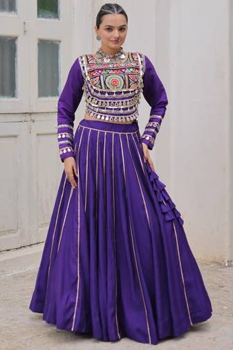 Purple Roman Chaniya Choli - Free Size 