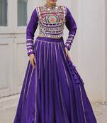 Purple Roman Chaniya Choli - Free Size 