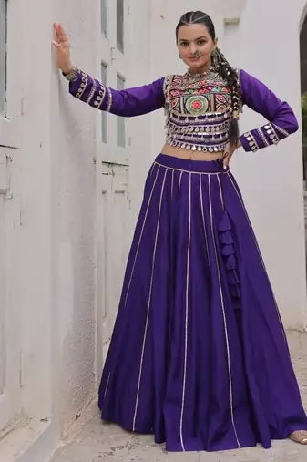Purple Roman Chaniya Choli - Free Size 