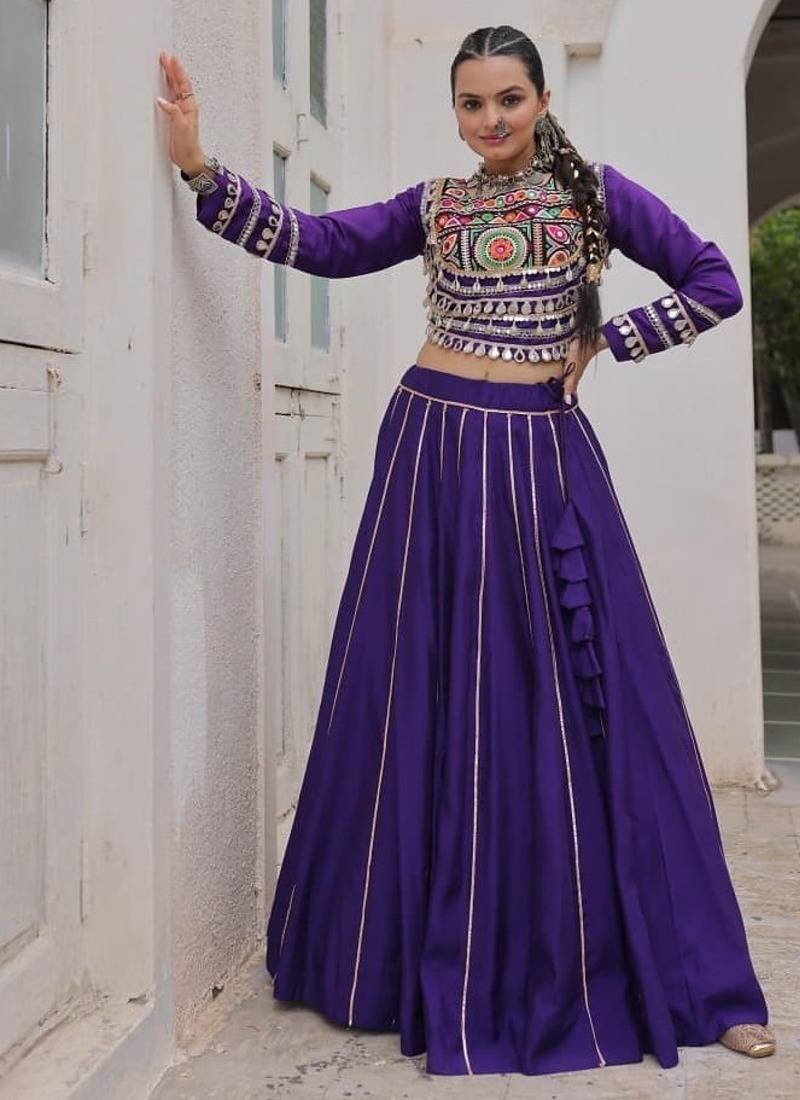 Purple Roman Chaniya Choli - Free Size 